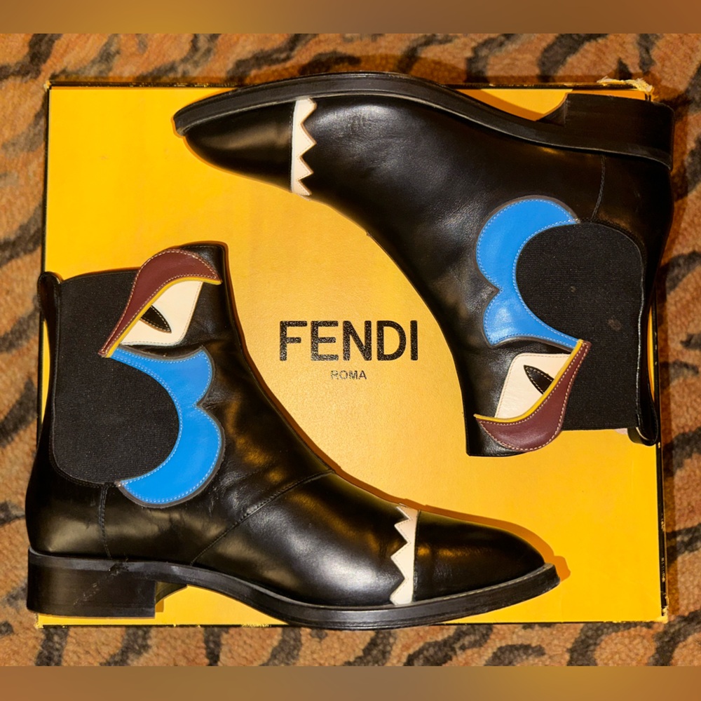 Fendi Appliquéd Buggie/Monster Chelsea Boots - Picture 8 of 16